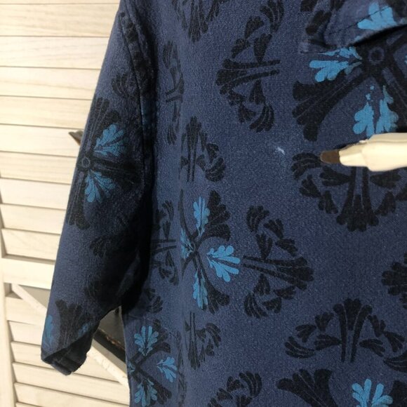 Vintage Boho Shirt Floral Paisley Blue Cotton Size Large - Picture 8 of 8